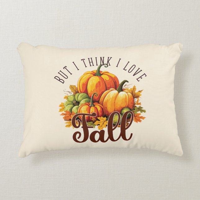 Aber ich glaube, ich Liebe fallen - Pumpkins & Blä Dekokissen (Vorderseite)