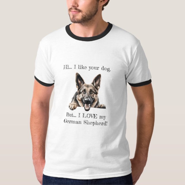 Aber ich Liebe mein Deutscher Schäferhund Basic Ri T-Shirt (Vorderseite)