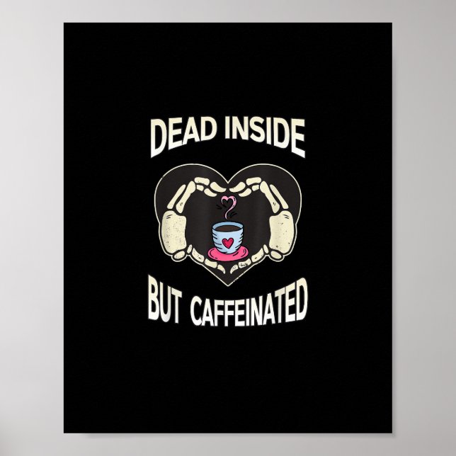 Aber koffeiniertes Kaffeekelett Herz Poster (Vorne)