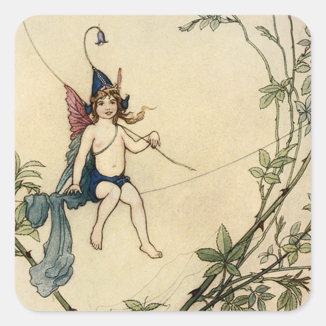 Aber Puck saß auf einer Spinne Quadratischer Aufkleber (Vorderseite)