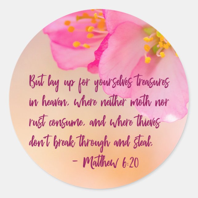 Aber stellen Sie sich selbst Christliche Blütenpra Runder Aufkleber (Vorderseite)