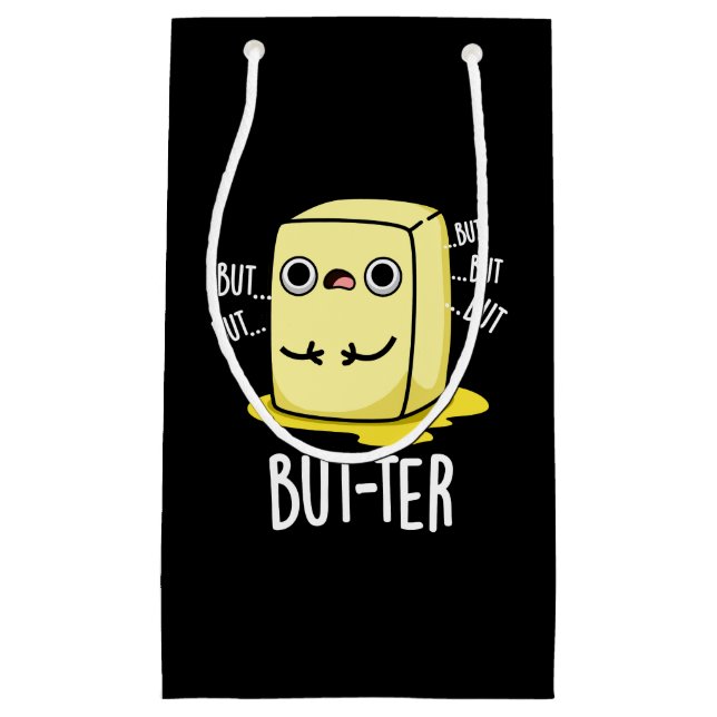 Aber ter Funny Butter Pun Dark BG Kleine Geschenktüte (Vorderseite)