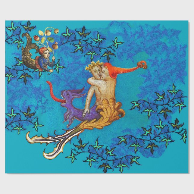 ABER WAS SCHAUST DU AN? Mermaid und Triton Geschenkpapier (Flach)