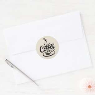 Aber zuerst Kaffee Chic Moderne Skript-Typografi Runder Aufkleber