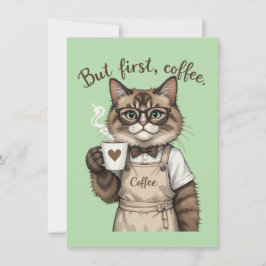 Aber zuerst, Kaffee Katze Dankeskarte