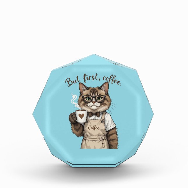 Aber zuerst, Kaffee Katze Fotoblock (Vorderseite)