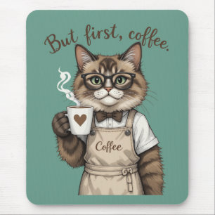 Aber zuerst, Kaffee Katze Mousepad