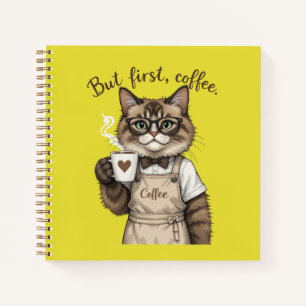 Aber zuerst, Kaffee Katze Notizbuch