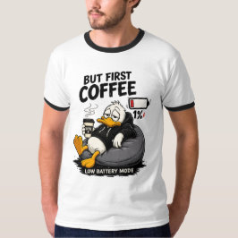 ABER ZUERST KAFFEE Lustiger Kaffee-Ringer-T-Shirt T-Shirt