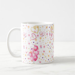 "Aber zuerst, Kaffee!" - Niedliche Sterne & Herz-✨ Kaffeetasse