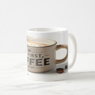 Aber zuerst Kaffee – Tasse Kaffee Morgensmotivatio