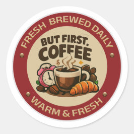 Aber zuerst Kaffee Vintage Cafe Aufkleber