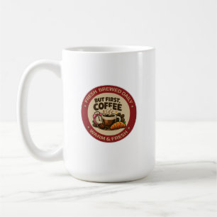Aber zuerst Kaffee Vintage Cafe Aufkleber Kaffeetasse