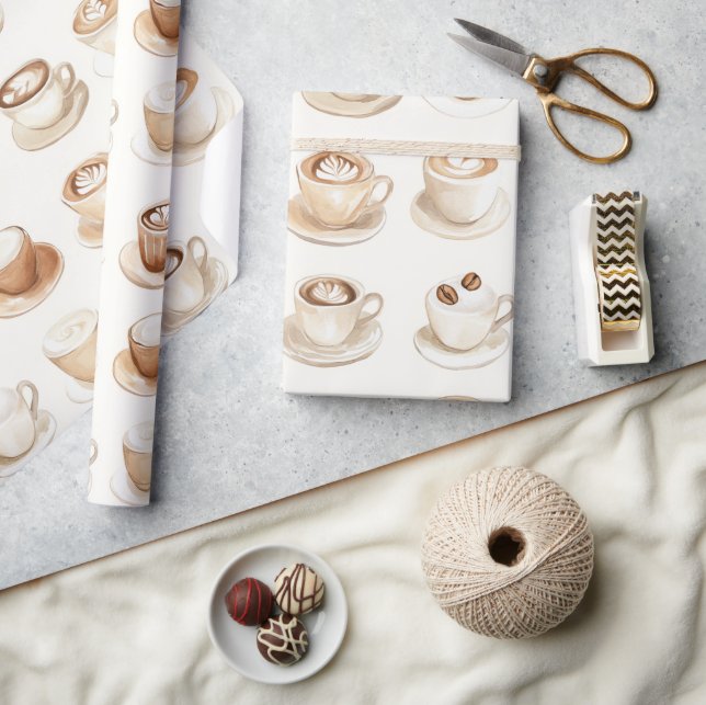 Aber zuerst, Kaffeetassen Geschenkpapier (Kunsthandwerk)