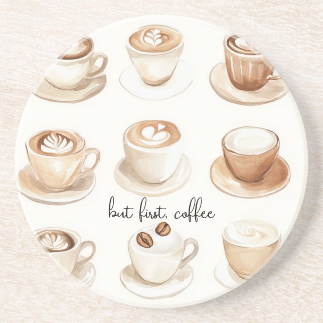 Aber zuerst, Kaffeetassen Getränkeuntersetzer (Vorne)
