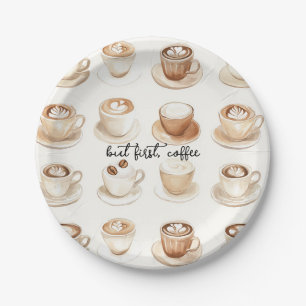 Aber zuerst, Kaffeetassen Pappteller