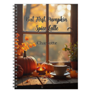 Aber zuerst Pumpkin Gewürz Latte Personalisiert Notizblock