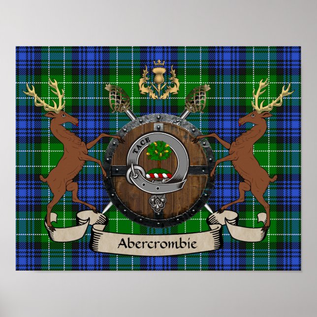 Abercrombie Abzeichen & Scottish Targe Personalisi Poster (Vorne)
