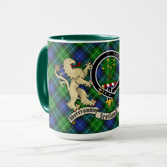 Abercrombie Abzeichen & Tartan Personalisiert Tasse (Vorderseite Links)