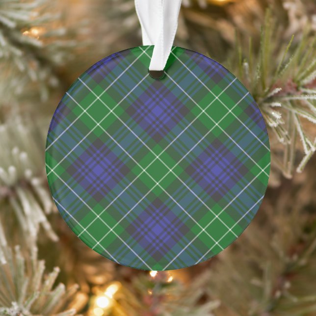 Abercrombie Blue Green Tartan Kariert schottisch Ornament (Baum)