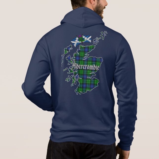 Abercrombie Clan Abzeichen & Tartan Karte Hoodie (Rückseite)