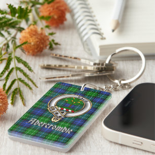 Abercrombie-Clan-Abzeichen/Tartan-Rechteck Schlüsselanhänger