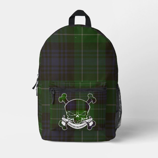 Abercrombie Clan Tartan Skull Bedruckter Rucksack (Vorderseite)