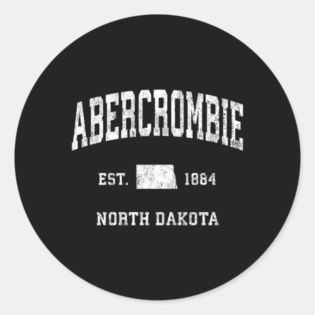 Abercrombie North Dakota Nd Athletic Sports Runder Aufkleber (Vorderseite)