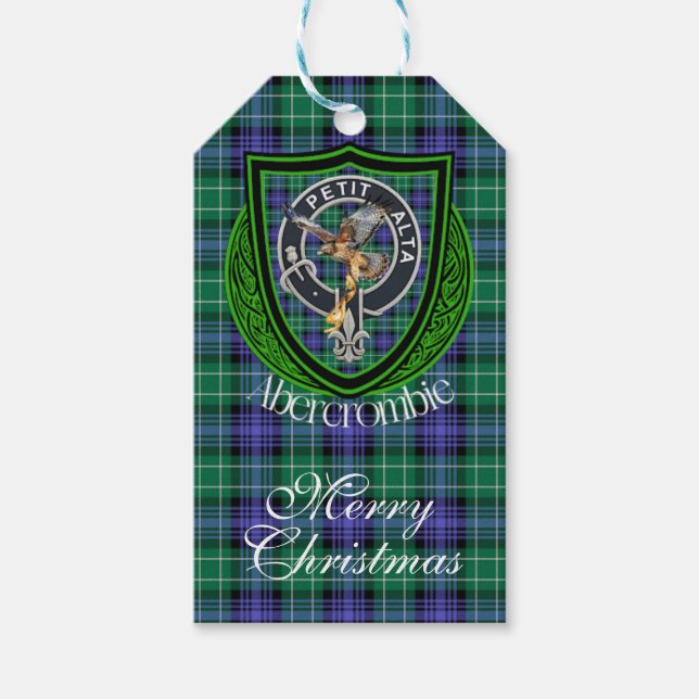 Abercrombie Scottish Clan Tartan & Crest Geschenkanhänger (Vorderseite)