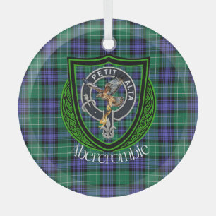 Abercrombie Scottish Clan Tartan & Wappen Ornament Aus Glas