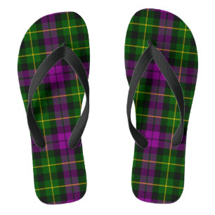 Abercrombie Tartan Lila & Green Adult Flip Flops