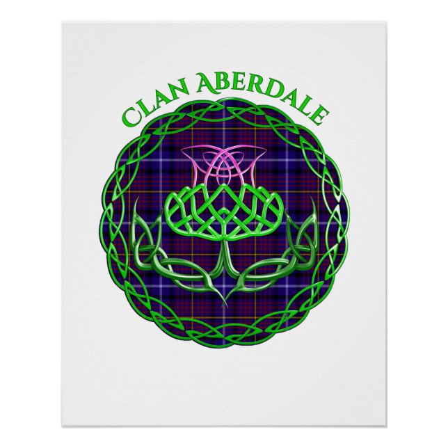 Aberdale Scottish Tartan Celtic Thistle Poster (Vorderseite)