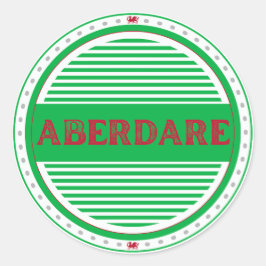 Aberdare City Pride Emblem – Walisische Identität Runder Aufkleber