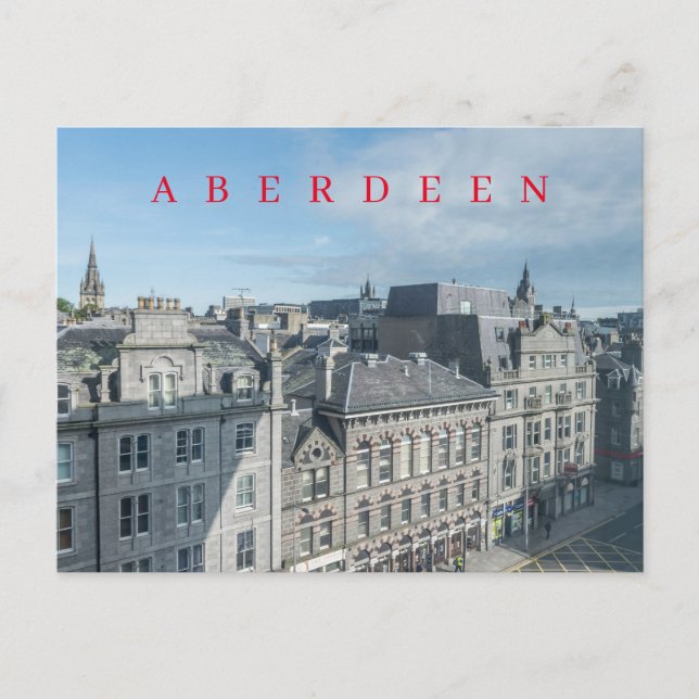 Aberdeen Castle Street Aussicht Postkarte (Vorderseite)