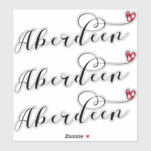 Aberdeen Flag Herz Stickers, Aberdonian Aufkleber