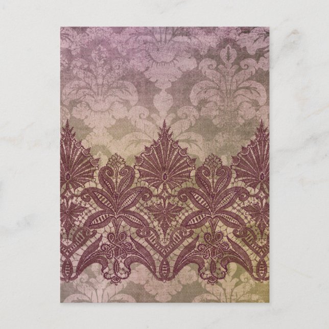 ABERDEEN HEIRLOOM, LACE & DAMASK: VIKTORIANISCHE P POSTKARTE (Vorderseite)