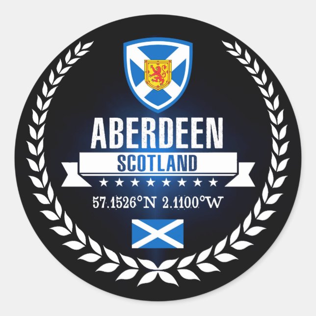 Aberdeen Runder Aufkleber (Vorderseite)