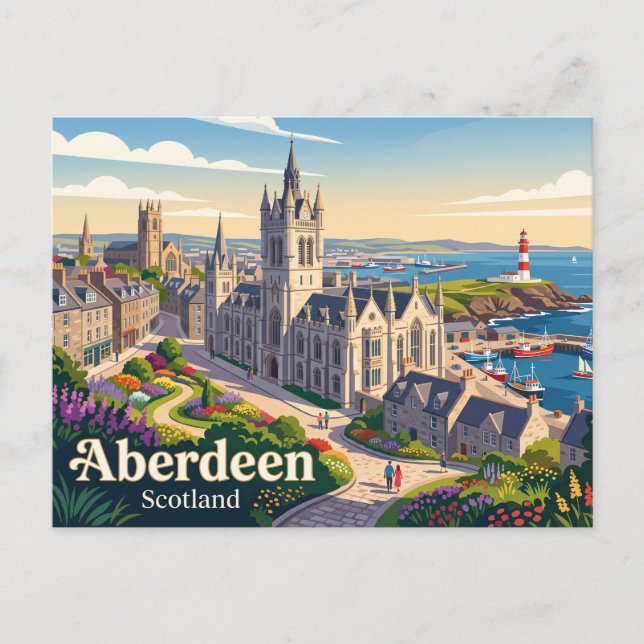Aberdeen Schottland Postkarte (Vorderseite)