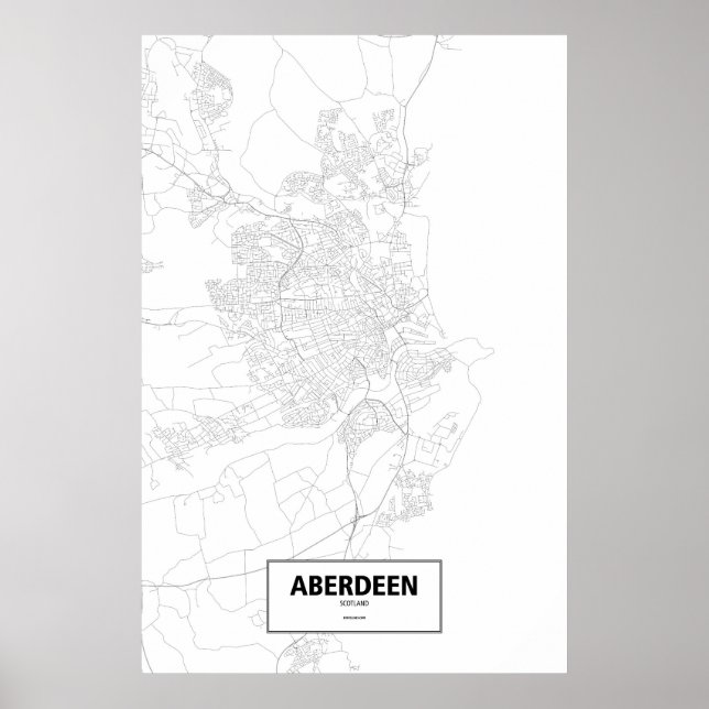 Aberdeen, Schottland (schwarz auf weiß) Poster (Vorne)