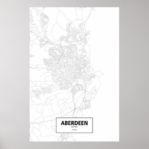 Aberdeen, Schottland (schwarz auf weiß) Poster