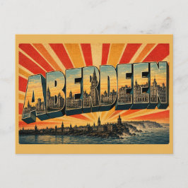 Aberdeen Schottland Vintage Reise Kunst Postkarte