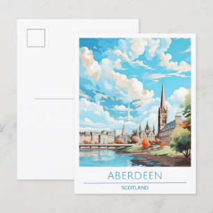 Aberdeen Schottland Vintage Reise Postkarte