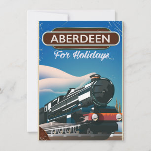 Aberdeen Schottland Vintage-Reiseplakat für Zugrei Einladung