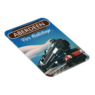 Aberdeen Schottland Vintage-Reiseplakat Zug Magnet