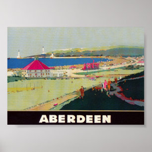 Aberdeen Schottland Vintage-Reiseposter Poster