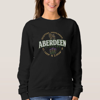 Aberdeen Scotland Highlands Coordinates Label Sweatshirt