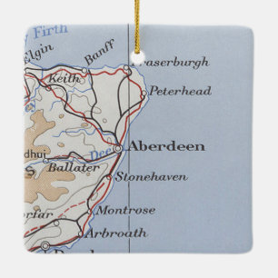 Aberdeen Scotland Vintage Karte Keramikornament