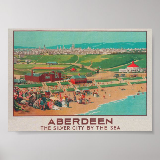 Aberdeen Scotland Vintage Travel Poster (Vorne)
