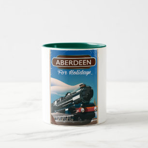 Aberdeen Scotland Vintages Zugreisepakster Zweifarbige Tasse