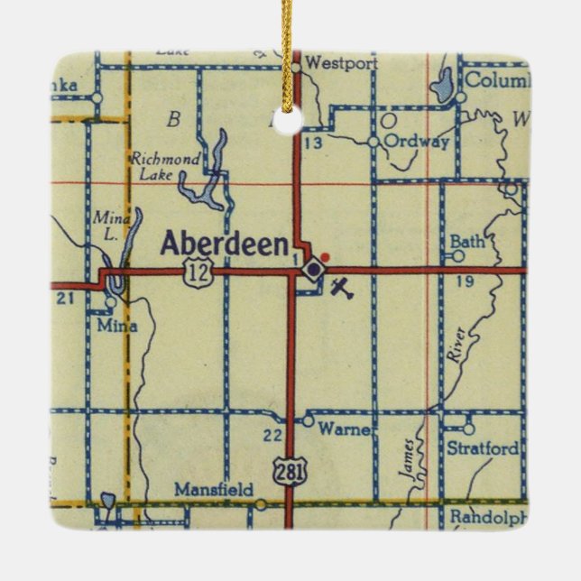 Aberdeen SD 50's Map Keramikornament (Rückseite)